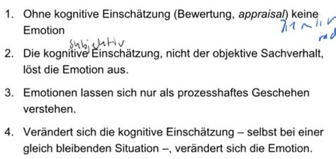 Vl Kognitive Emotionstheorien Karteikarten Quizlet