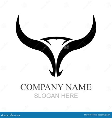 Bull Head Logo Design Creative Bull Horns Symbol Vector Illustration