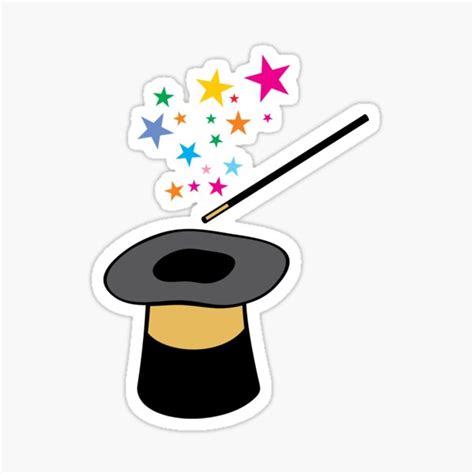 Magic Hat And Wand Sticker For Sale By TribaliumArt Redbubble