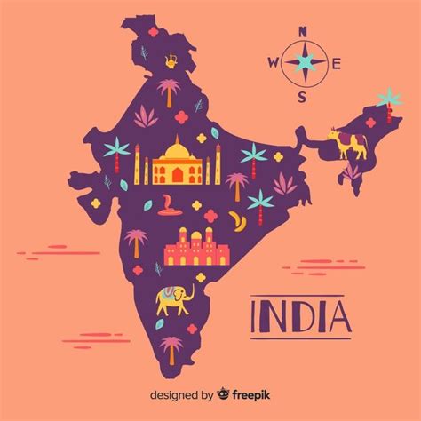 Free Vector Hand Drawn Map Of India India Map Hand Drawn Map