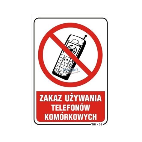 Znak Tablica TBI 35 Zakaz używania telefonów komórkowych