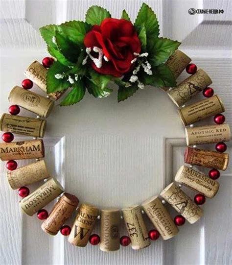 Венок из пробок на дверь | Idee bricolage noel, Couronne en liège de ...