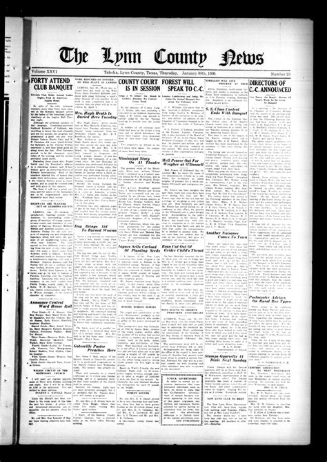 The Lynn County News (Tahoka, Tex.), Vol. 26, No. 23, Ed. 1 Thursday