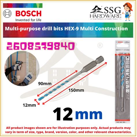 BOSCH Hex 9 Multi Purpose Construction Drill Bit For Wood Metal