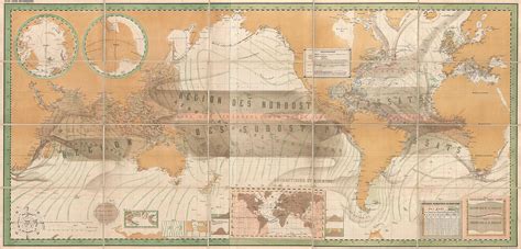 A Rare And Striking Oceanographic World Map Rare And Antique Maps