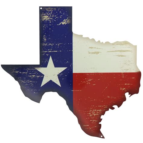 Tegik Texas Decor, Texas Wall Art, Retro State Flag Map Metal Sign for ...