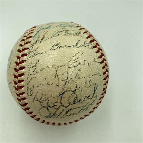 Nice 1953 Milwaukee Braves Team Signed National League Baseball JSA COA