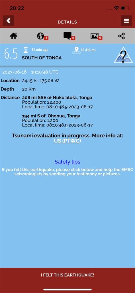 Volcaholic On Twitter Prelim M Earthquake South Of Tonga