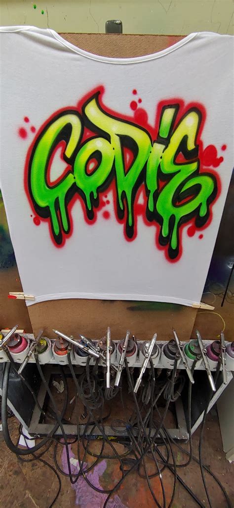 Airbrushed Drip Graffiti Name T Shirt Airbrushed Graffiti Etsy