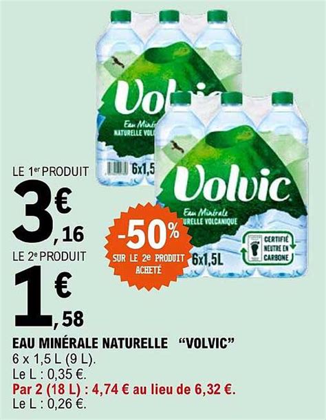 Promo Eau Min Rale Naturelle Volvic Chez E Leclerc Icatalogue Fr