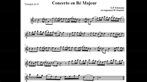 Telemann Trumpet Concerto In D I Adagio Accompaniment Scores Play