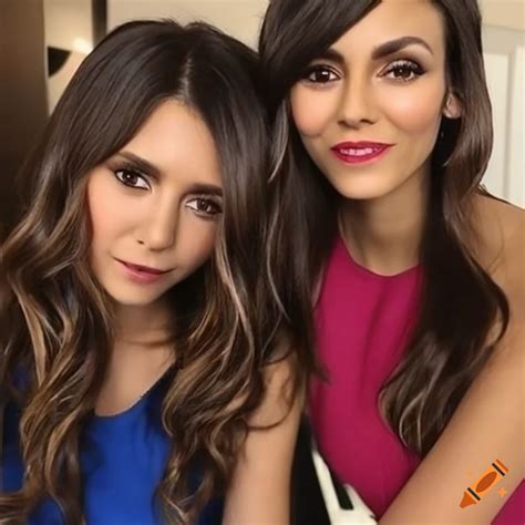 Victoria Justice And Nina Dobrev Posing Together On Craiyon