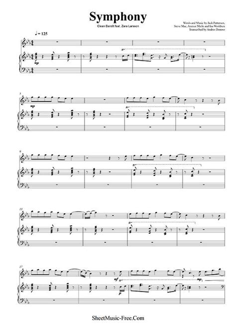 Symphony Piano Sheet Music Clean Bandit Ft Zara Larsson Piano Sheet Music Free Piano Sheet