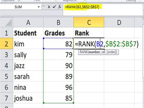 Fungsi Dan Contoh Rumus Rank Pada Excel Infofungsi