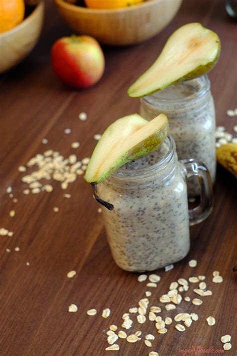 Overnight Vegan Pear Banana Oat Chia Pudding Veganvvocals