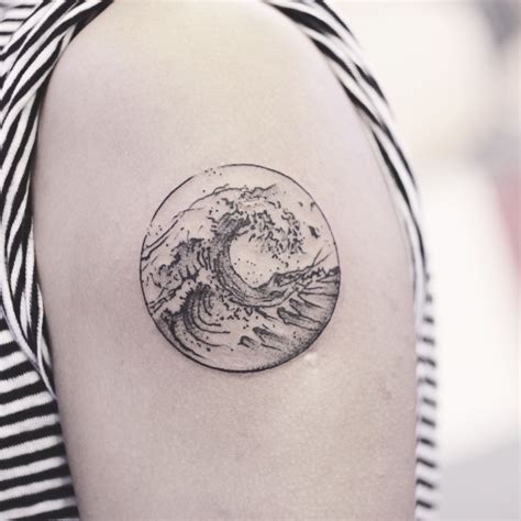 Wave Tattoo By Poonkaros Circle Tattoos Waves Tattoo