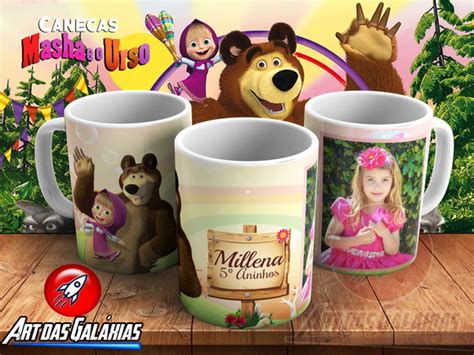 Lembrancinha Caneca De Polimero Masha E O Urso Elo7