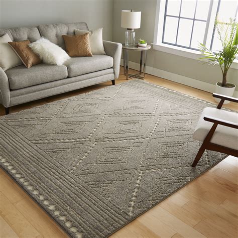 Mohawk Home Nomad Vado Grey Transitional Geometric Bohemian Woven Area