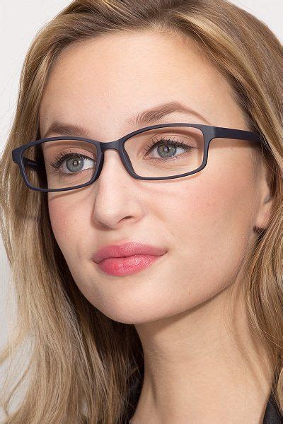 Navy Rectangle Prescription Eyeglasses Medium Full Rim Plastic Eyewear Broad In 2020 Navy