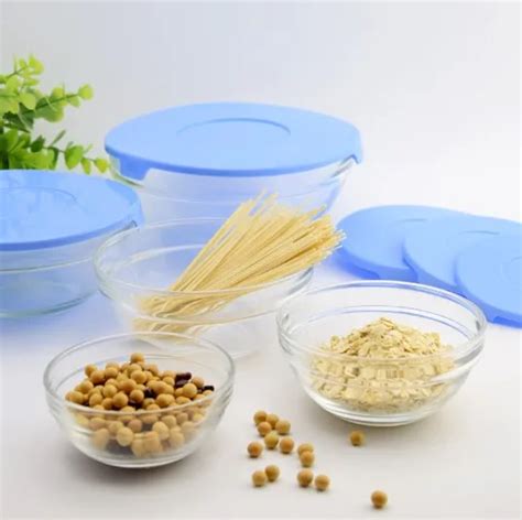 Cheap 5pcs Glass Bowl Set With Plastic Lidsglass Salad Bowl For Wholesale Buy Glass Bowl Sets