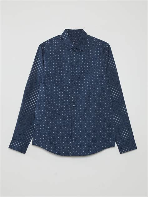 Chemise Regular Imprim Pois Bleu Kiabi