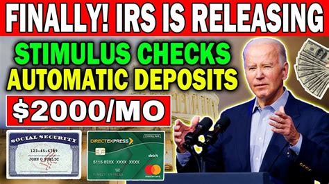 Finally IRS Is Releasing Out 2000 Stimulus Checks Automatic Deposits