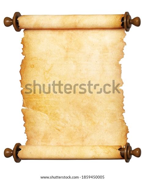 Ancient Scroll Parchment Wooden Handles Clipping Stock Illustration