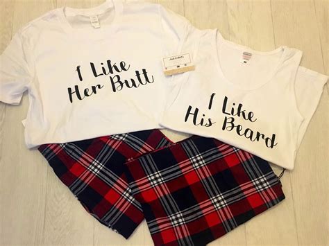 His And Hers Pjs Couples Matching Pjs Personalised Beard Pjs Etsy