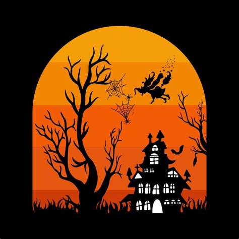 Feliz Celebração De Halloween Com Noite E Castelo Assustador Feliz