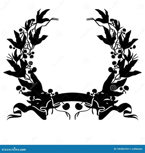 Laurel Wreath Vector Eps Hand Drawn Vector Eps Logo Icon