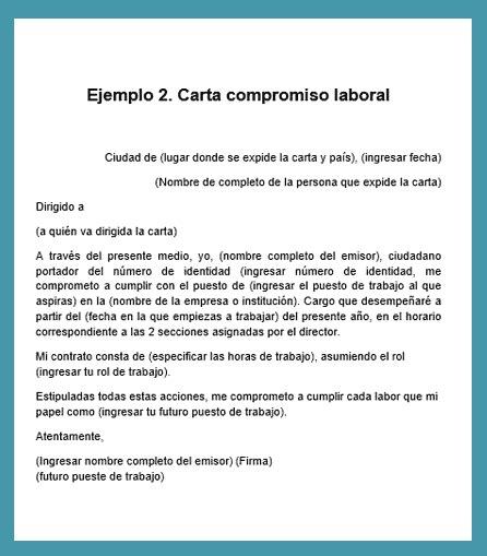 Carta De Compromiso Laboral Ejemplos Descargables Porn Sex Picture