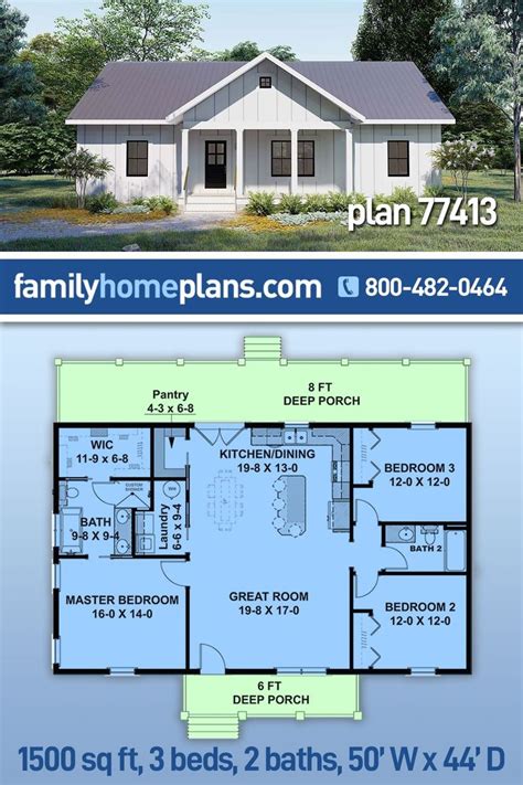 Plan 77413 | Small Floor Plan for Affordable Home Construction with ...