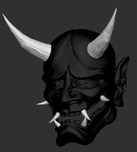 Hannya Mask Stl For Printing Samurai Yokai D Model D Printable Cgtrader