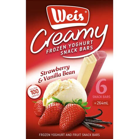 Weis Frozen Yoghurt Strawberry And Vanilla Bean 6 Pack Woolworths