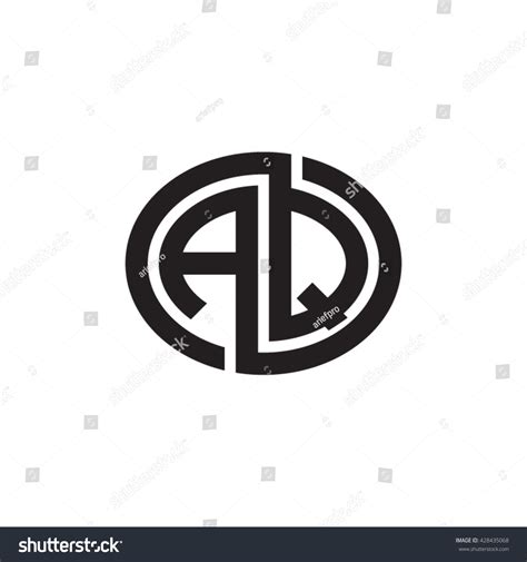 Aq Initial Letters Looping Linked Ellipse Stock Vector Royalty Free