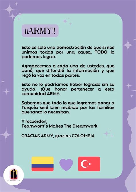 BTS Fondos ARMY Colombia⁷ ¹ Hiatus on Twitter