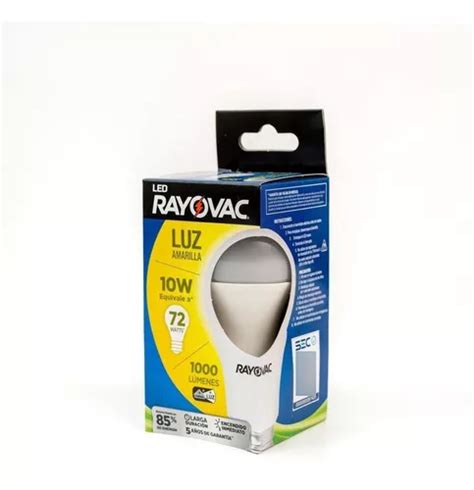 Lampara Led Rayovac Luz Foco W Led A Amarilla Calida