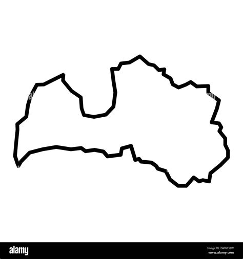 Vector Latvia Outline Map On White Background Stock Vector Image Art