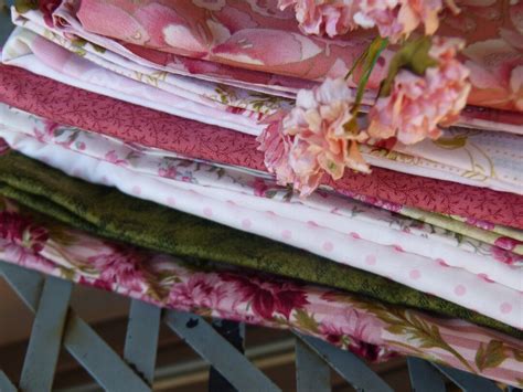 Shabby Chic Fabric Bundles For You In Lovely Pinks And Greens Etsy