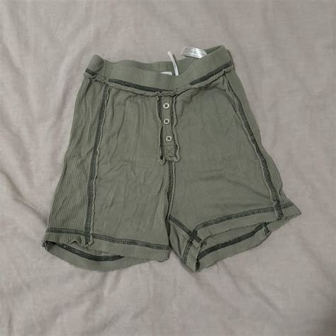 Urban Outfitters Sage Green Boxer Lounge Pajama Shorts Depop