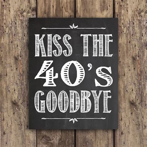 Kiss The 40s Goodbye 50th Birthday 50th Candy Bar Sign 50th Etsy