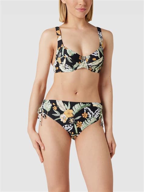 LASCANA Bikini Oberteil Mit Floralem Muster Black Online Kaufen