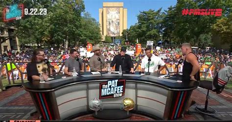 Pat Mcafee Show Live Tv Broadcast Interrupted As Wild Fan Sign About