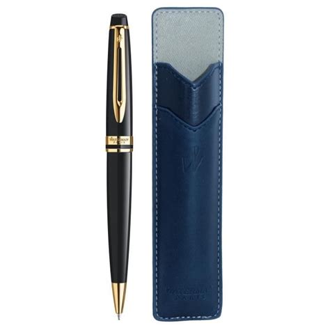 WATERMAN Expert stylo bille laque noire avec attributs dorés recharge