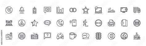 Outline Icons Set From Ultimate Glyphicons Concept Editable Vector