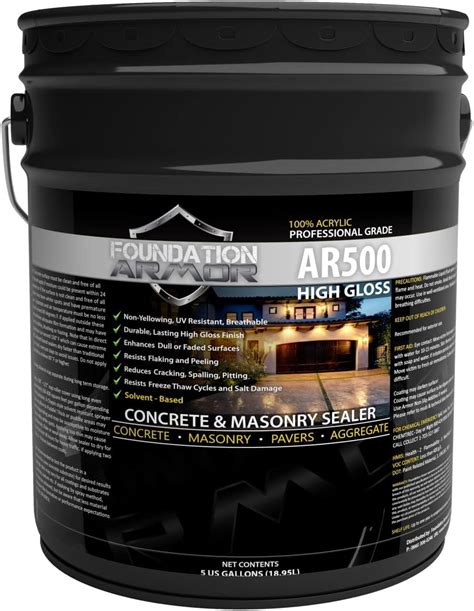 5 GAL Armor AR500 High Gloss Solvent Based Acrylic Concrete Sealer And