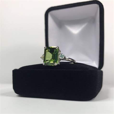 Beautiful 3 6ct Emerald Cut Peridot Sterling Silver 14kt Etsy