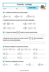 Quotient et fraction 5ème Exercices cours évaluation révision pdf