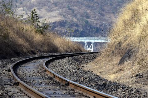 Premium Photo High Angle View Of Railroad Tracks