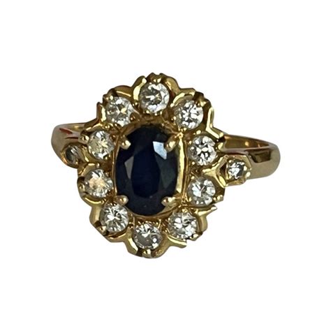 Bague Or Jaune Saphir Diamants Bagues Antikeo